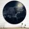 Designart - Cloudy Full Moon Night - Nautical & Coastal Metal Circle Wall Art